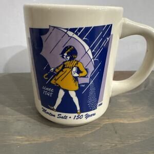 Morton Salt Girl Coffee Cup Mug Tea Retro 1968 When it Rains it Pours -150 Years